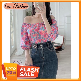 Chân váy bò chân váy jean mix áo crop top áo sơ mi thoáng mát thời trang EvaClothes
