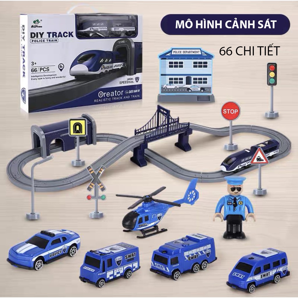 Tàu lượn kèm đường đua Cao Cấp 66 chi tiết Cao Cấp cho bé - Đồ chơi cho bé