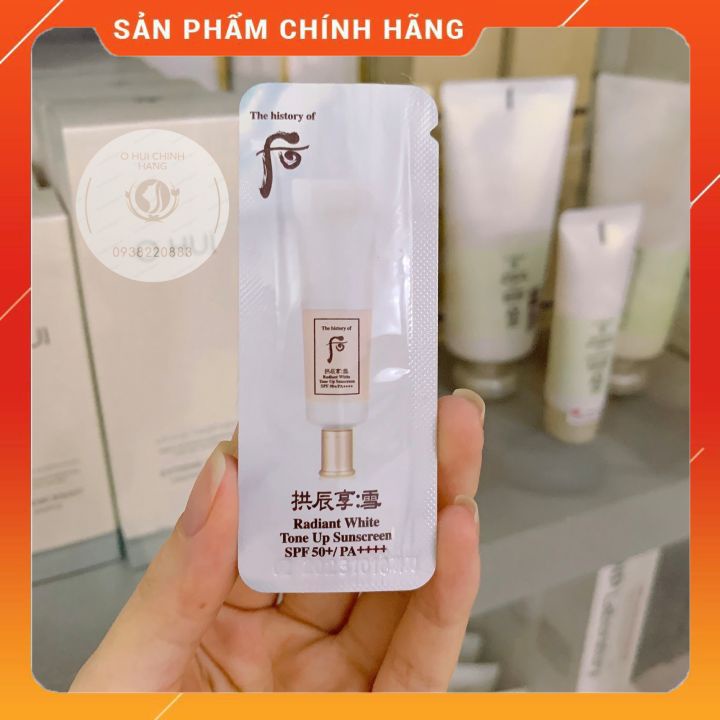 Combo 10 gói kem chống nắng dưỡng trắng whoo Radiant White Tone Up Sunscreen