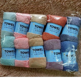 SET 10 cái khăn lau microfiber vải lông cừu Hàn Quốc mềm mại - khổ 30cm x 50cm