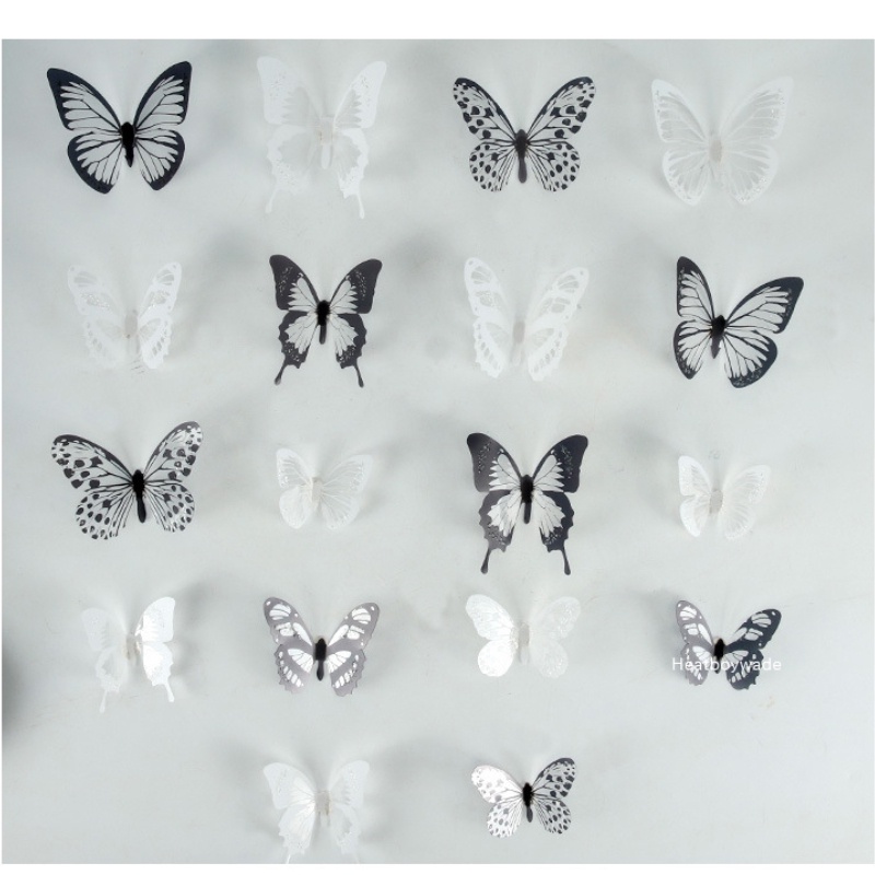 Bộ 18 Bươm Bướm 3D Dán Trang Trí Tường