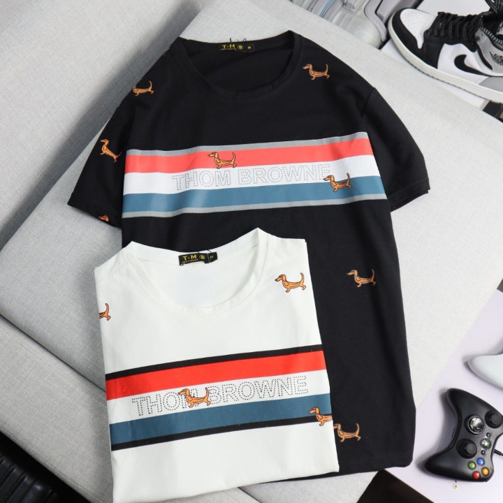 Áo Thun Nam Cổ Tròn 2 Sọc Chất Cotton Co Giãn Tốt Đủ Size Thanh Lịch Phù Hợp Mọi Lứa Tuổi [NEW UNISEX]