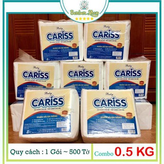 Khăn vải khô đa năng baby cariss- 500 tờ x 19cm