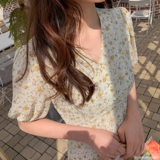 Váy hoa nhí vàng nữ tính ( order taobao)