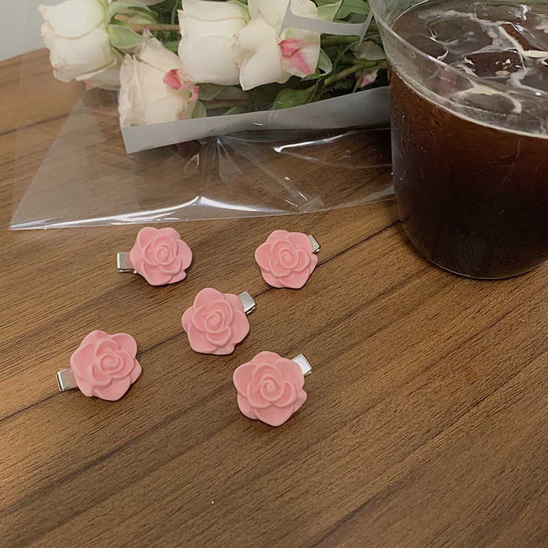 Kẹp Tóc Đính Nơ Họa Tiết Hoa Hồng Xinh Xắn