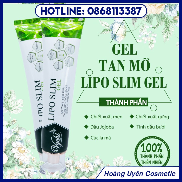 [CHÍNH HÃNG]] Gel tan mỡ/Kem tan mỡ - LIPO SLIM GEL VYCHI - giảm 3-5cm vòng bụng sau 1 TUẦN