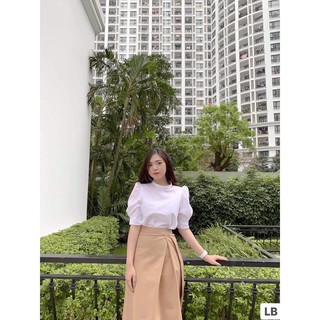 SET SƠ MI TRẮNG+CHÂN VÁY VẠT CHÉO BE