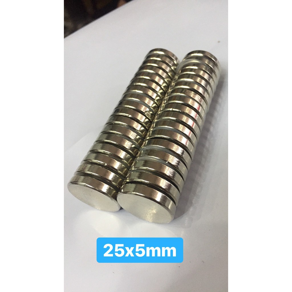 Combo 5 viên nam châm đất hiếm 25x5mm