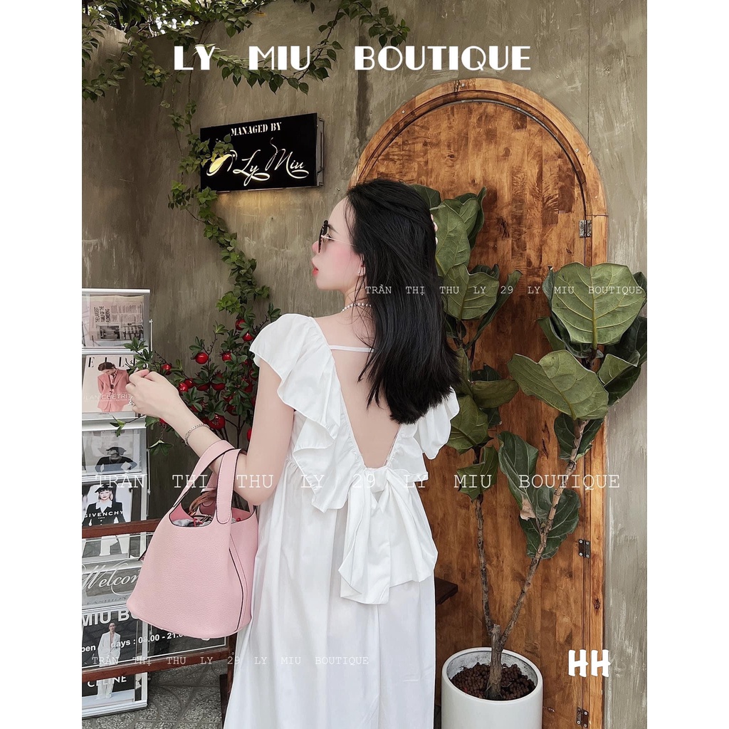Đầm Nữ 2 Dây Đi Biển Buộc Nơ Sau, Váy Nữ Babydoll Trơn Dáng Dài Xinh Xắn Minxu Shop VAY07