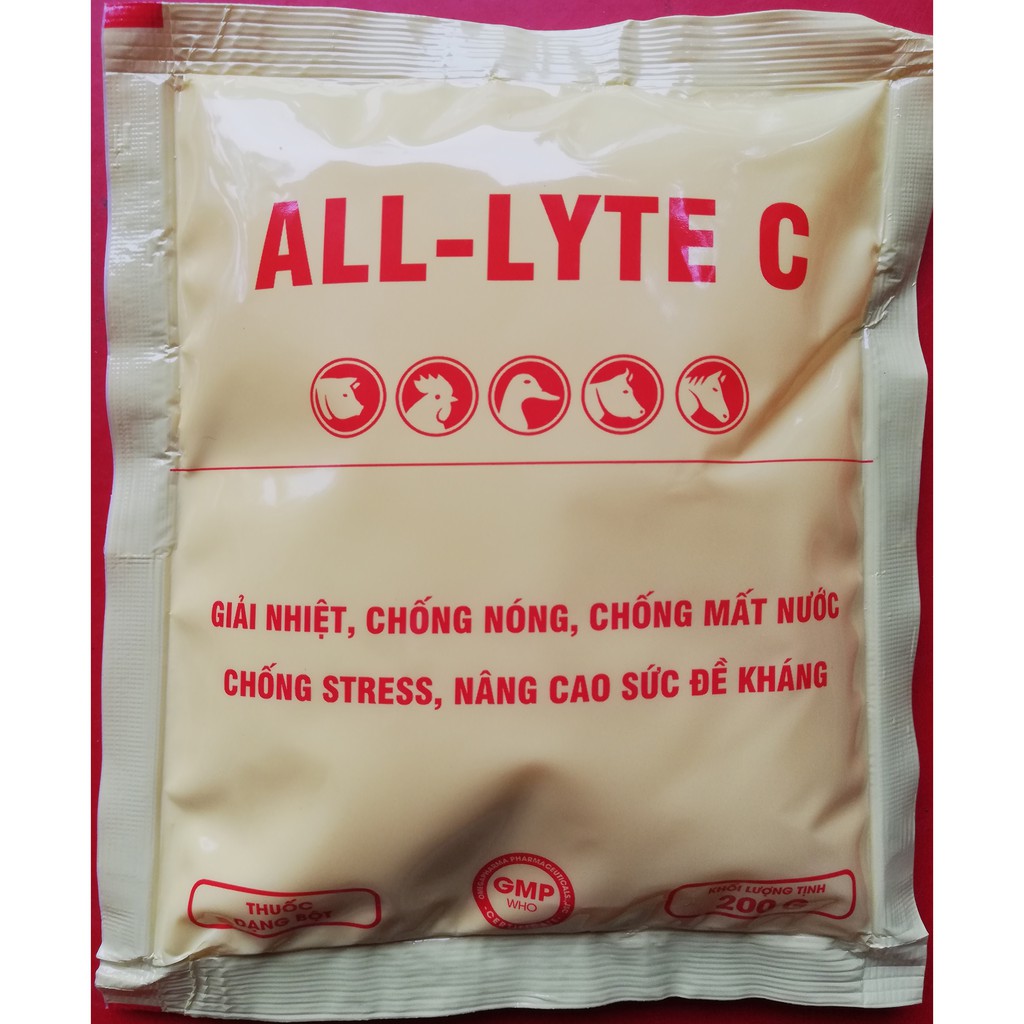 1 gói ALL-LYTE C 200g Điện giải c và Vitamin giải nhiệt chống nóng, chống mất nước, chống Stress