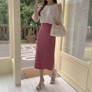  Chân Váy Midi Lưng Cao Màu Trơn Đáng Yêu Dành Cho Nữ 34932