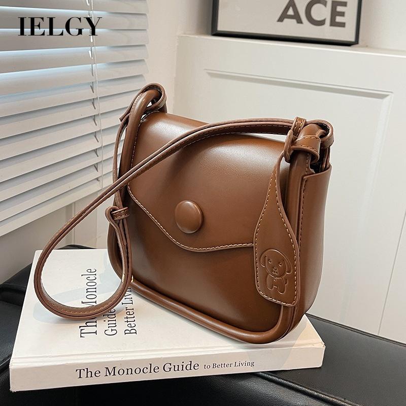 Túi đeo chéo IELGY hình vuông nhỏ màu trơn tùy chỉnh phong cách Hàn Quốc cổ điển thời trang dành cho nữ