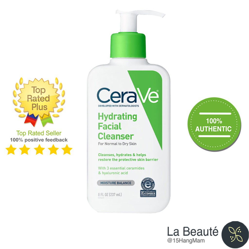 CeraVe Hydrating Cleanser - Sữa Rửa Mặt Cho Da Khô, Hỗn Hợp Khô Nhạy Cảm [88ml/237ml]