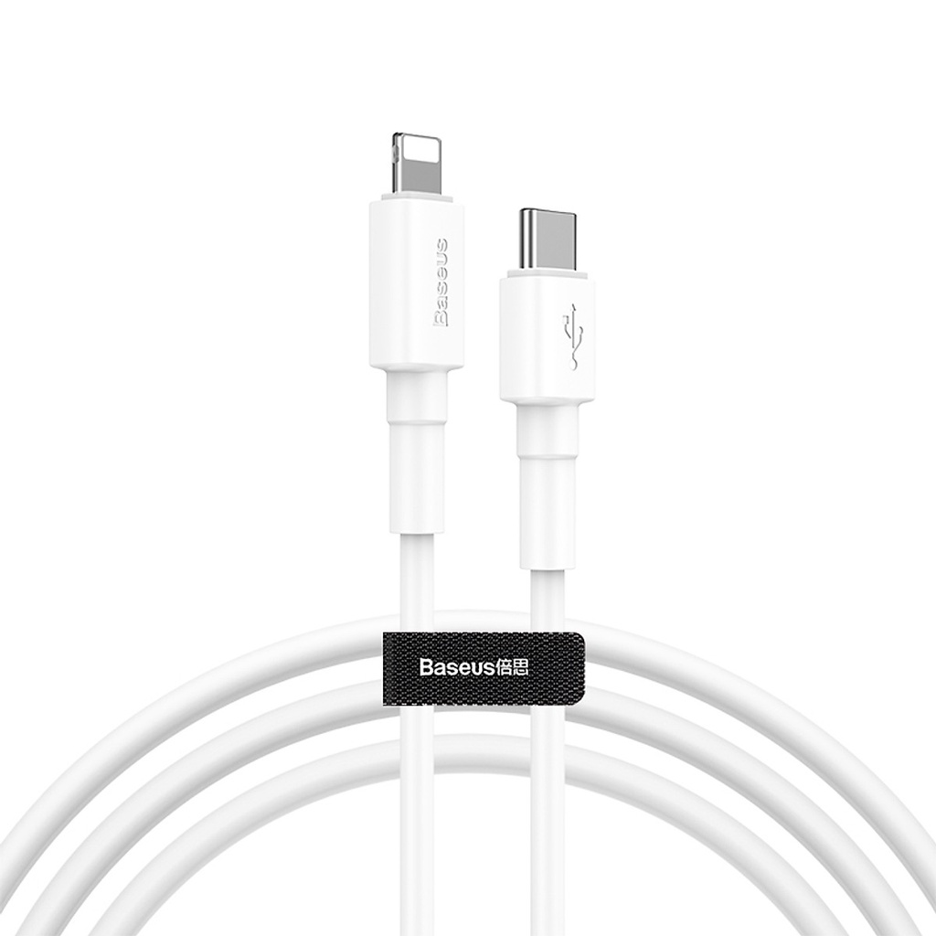 Dây cáp sạc nhanh 18W chuẩn PD 3.0 Type-C to Lightning cho iPhone / iPad hiệu Baseus Mini White