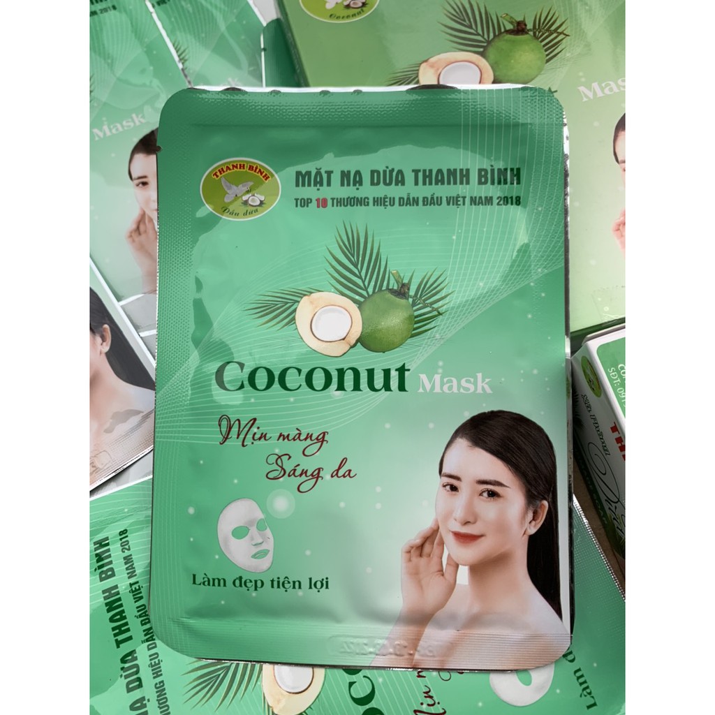 3 miếng mặt nạ dừa Thanh Bình COCONUT MASK 100% thiên nhiên