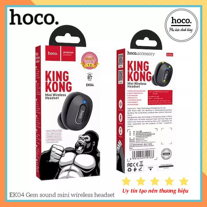 Tai Nghe Bluetooth Mini 1 Bên Hoco EK04/ Lanex W03 - Hàng Chính Hãng - Bảo Hành 12 Tháng