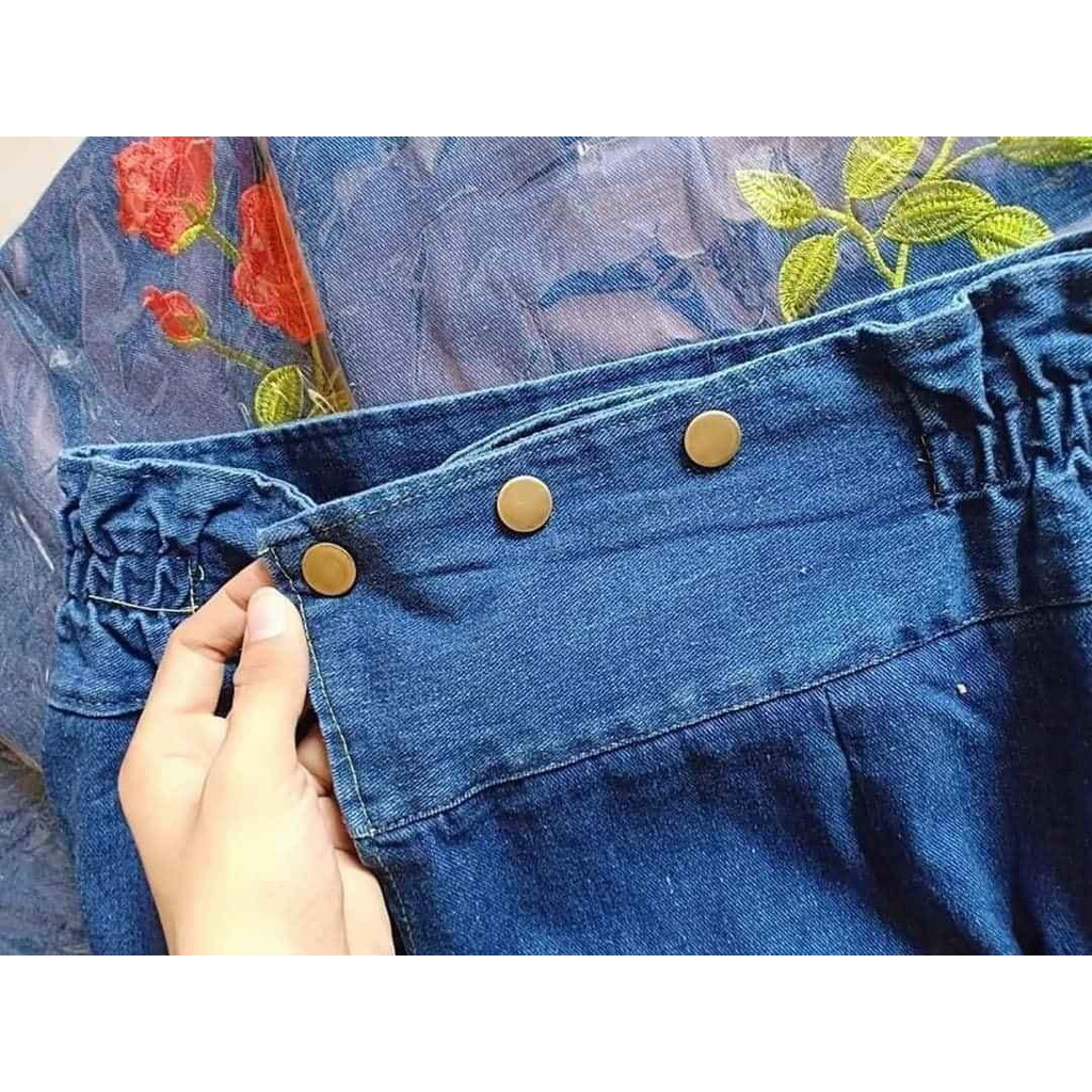 Váy Jeans chống nắng dài và rộng