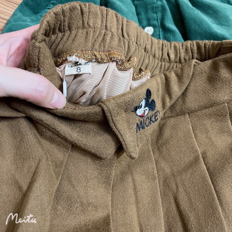 Chân váy xếp ly chất nhung dày chân váy đẹp đi chơi màu nâu chân