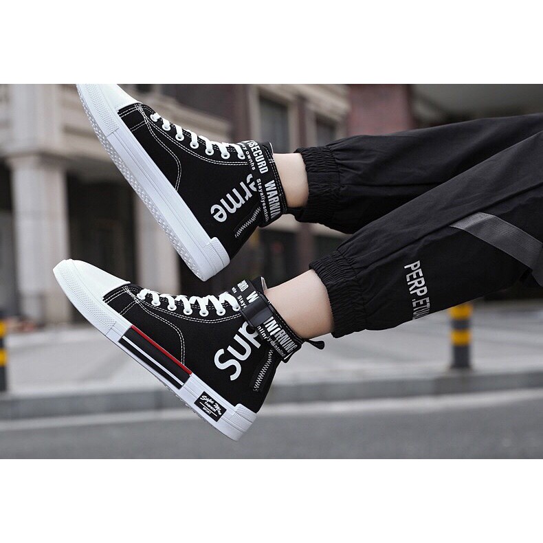 giày nam cổ cao Supclassic 2 màu đen và trắng | BigBuy360 - bigbuy360.vn