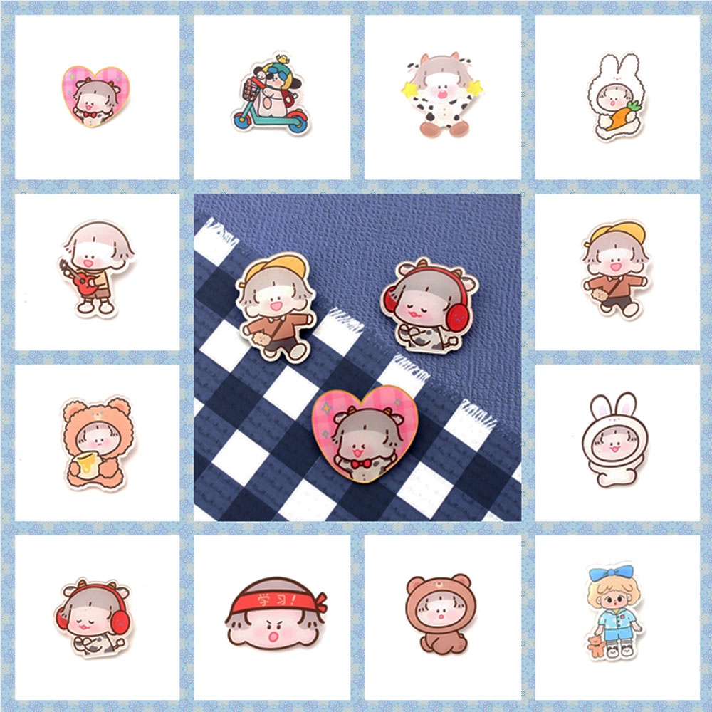 Ghim Cài Áo Hình Bánh Quy Hoạt Hình Chống Ánh Sáng Thích Hợp Làm Quà Tặng Cho Bạn Gái/ Bạn Gái