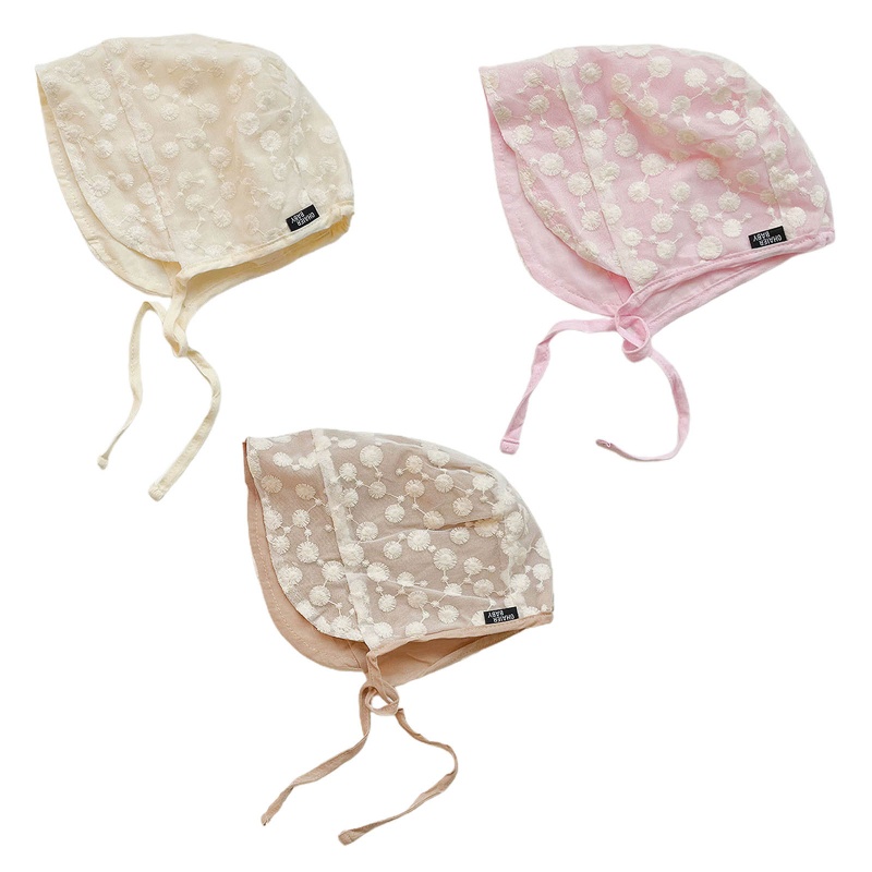 Mũ Beanie Chống Nắng Phối Ren Kiểu Công Chúa Bảo Vệ Cho Bé Gái