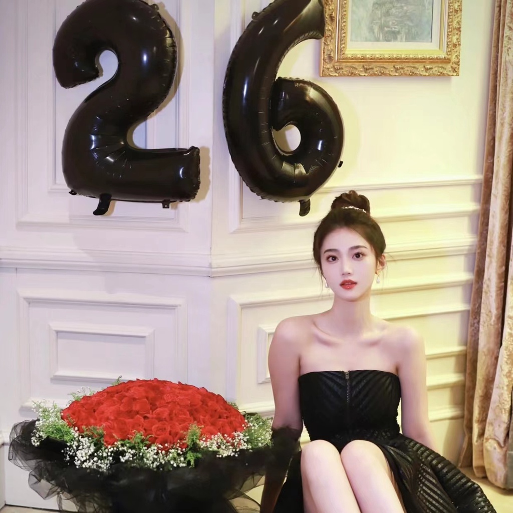 Bóng số tuổi màu đen Trang Trí sinh nhật thôi nôi happby birthday đẹp cho bé trai bé gái cỡ lớn 70cm
