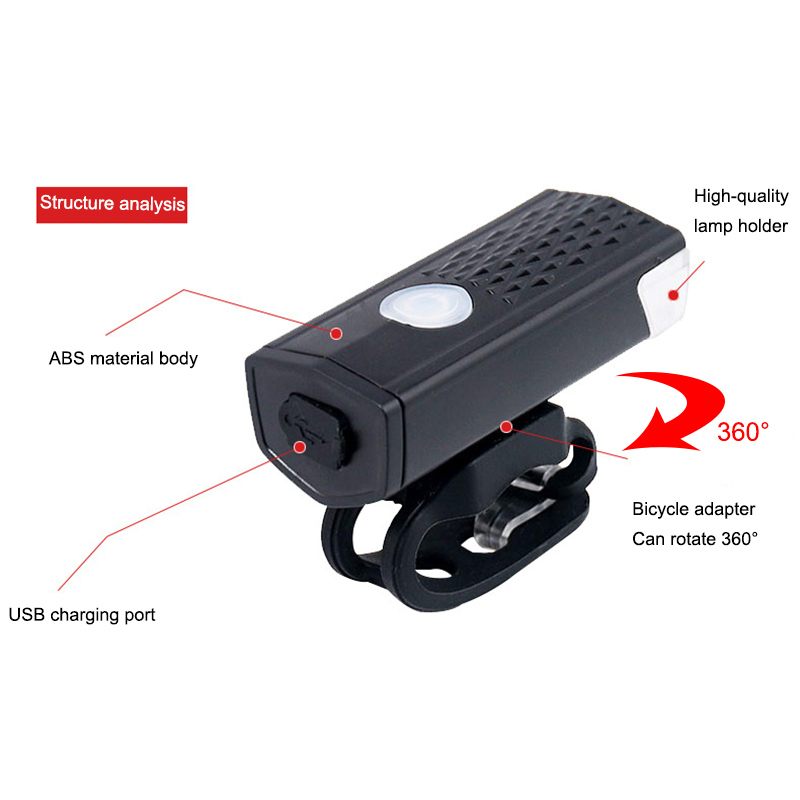 Bộ Đèn Pha LED 300 Lumens Sạc USB Cho Xe Đạp Leo Núi
