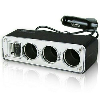 Bộ chia tẩu 3 ổ cắm + 1 cổng usb đa năng tiện dụng cho ô tô