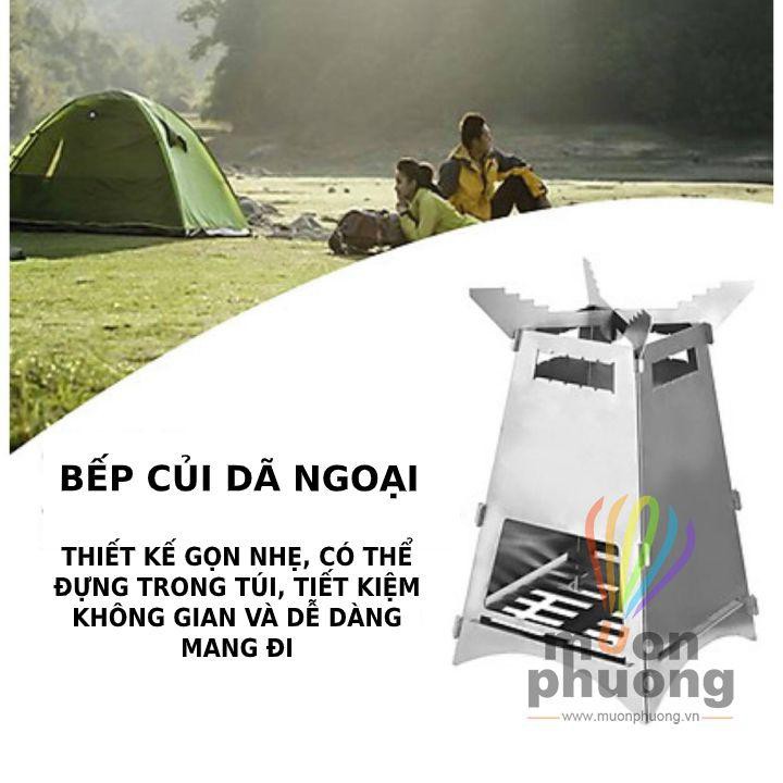 [FRSHIP 70K] Bếp củi dã ngoại xếp gọn kèm túi đựng (loại cao) - MUÔN PHƯƠNG SHOP