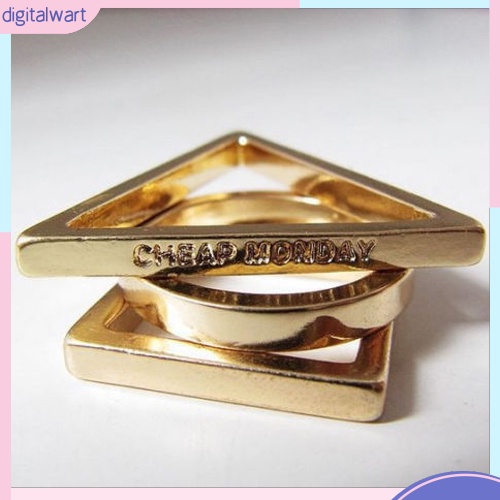 Set 3 nhẫn đeo tay kim loại đáng yêu cho nữ