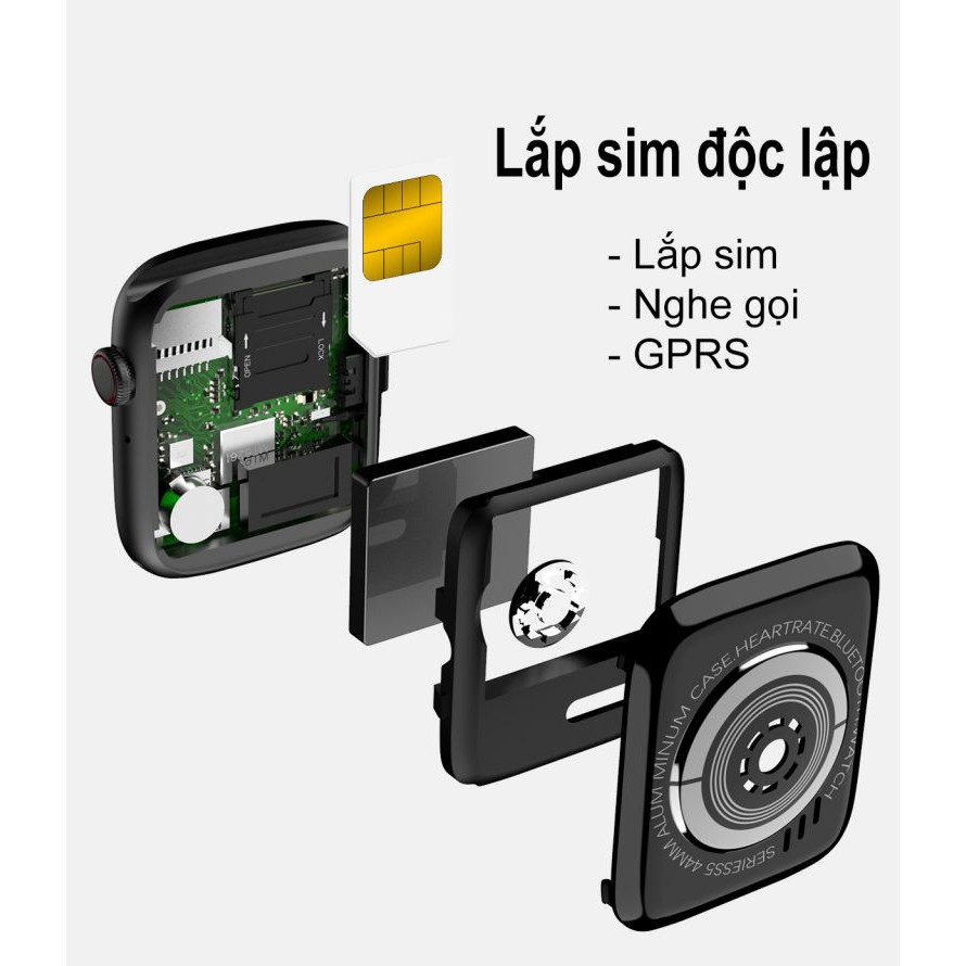 Đồng hồ thông minh lắp sim nghe gọi Q9 đo huyết áp nhịp tim, chống nước kiểu dáng apple watch, đồng hồ điện thoại