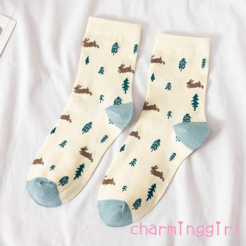 Đôi vớ dày họa tiết hoạt hình thời trang thu đông cho nữ