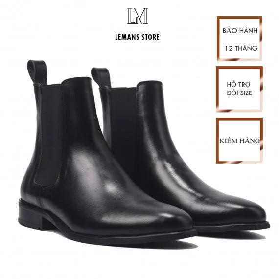 Giày da Chelsea Boots Classic Black CB02 LEMANS
