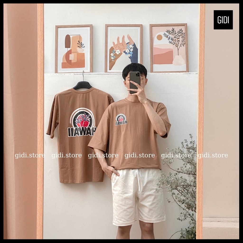 Áo Thun trơn tay lỡ Nam Nữ Unisex HAWAI - áo phông cổ tròn form rộng, thoáng mát, không nhăn, hàng chính hãng