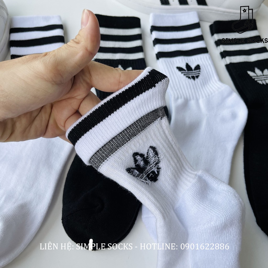 Vớ Adidas Cao CấpFREESHIPTất Nam Nữ Cổ Cao Adidas 3 Sọc Chính Hãng Dầy Dặn Chống Hôi Chân Thể Thao - Simple Socks