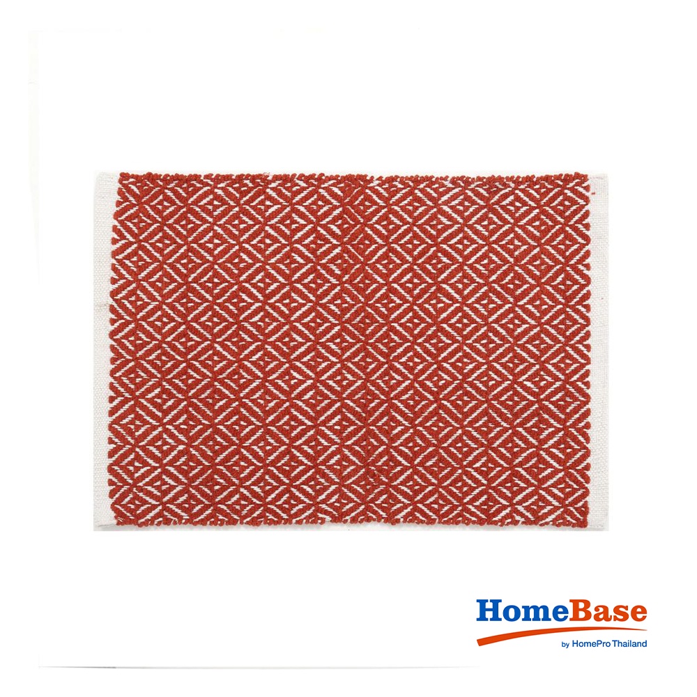 HomeBase HLS Thảm trải sàn bằng cotton có lớp chống trượt SS-VIGGA W45XH70xD1cm màu cam