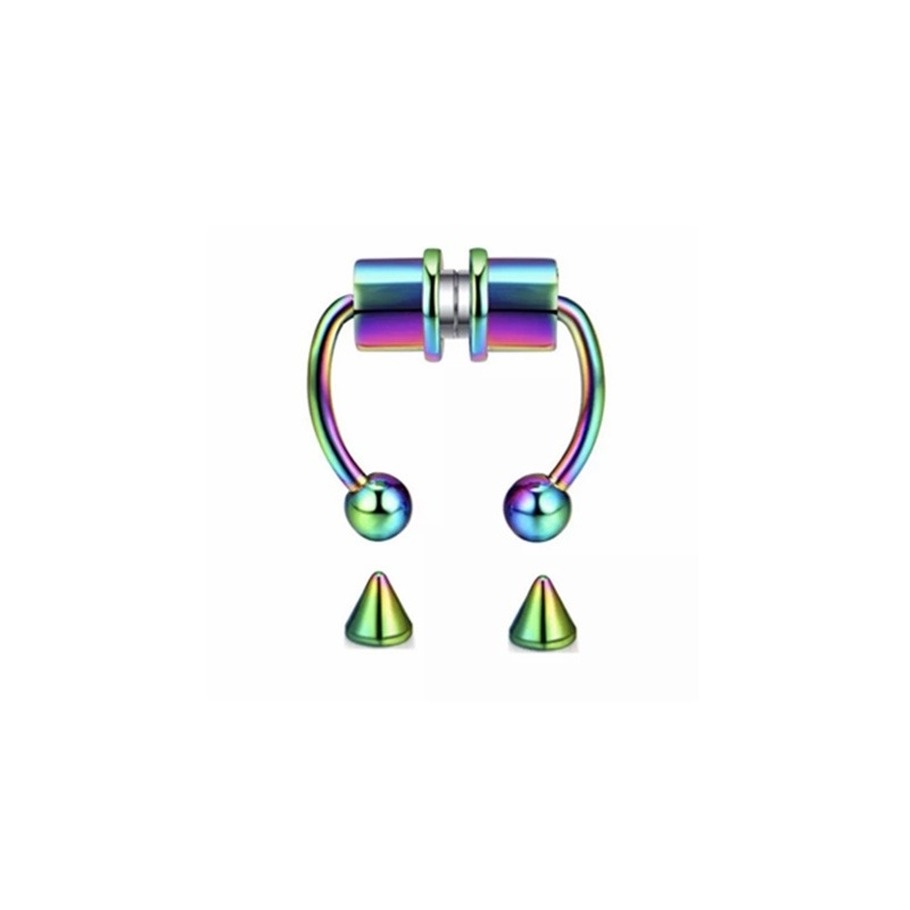 Khuyên Xỏ Mũi Không Xỏ Bằng Thép Không Gỉ Có Nam Châm Thời Trang Punk Cho Nữ