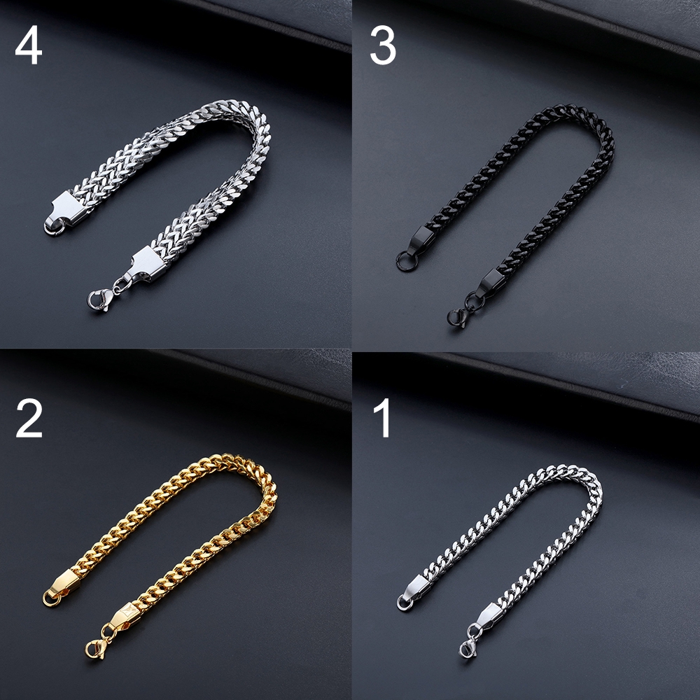 ROSE Color|Black Men Link Chain Gift Bracelet