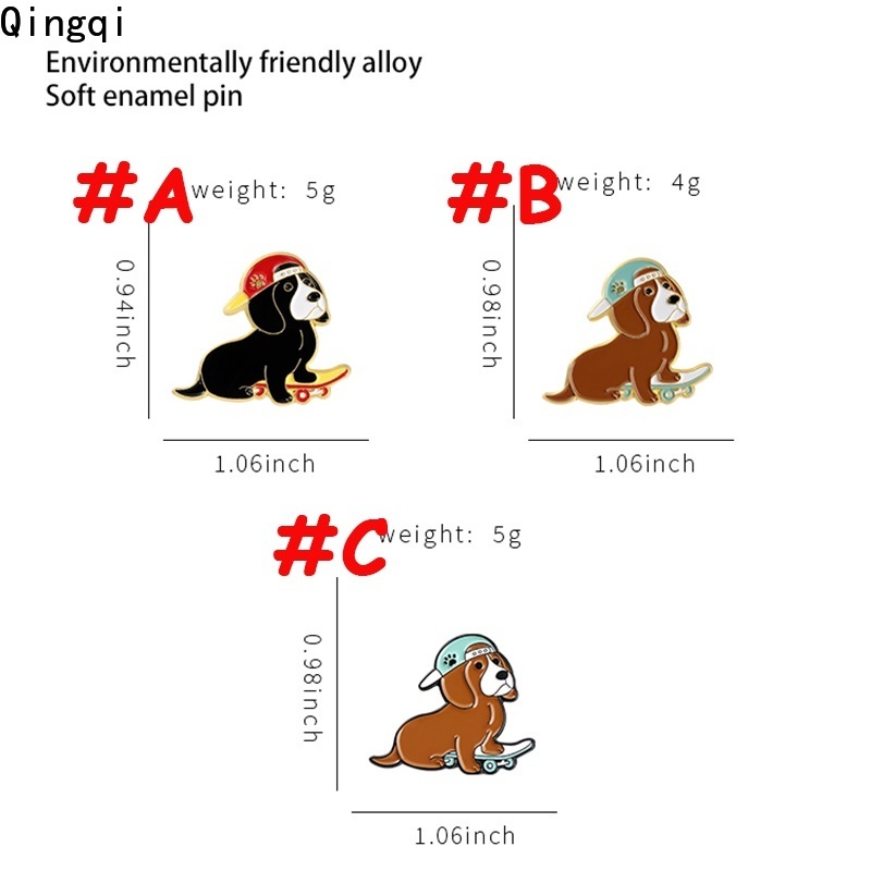Ghim cài áo Miss Zoe hình chú cún trượt ván thời trang cá tính