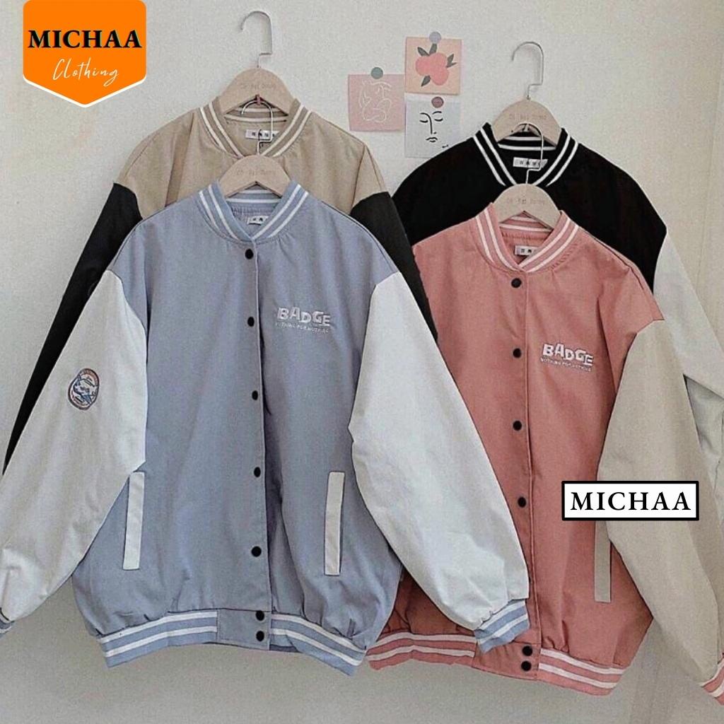 Áo Khoác Bomber Dù BABGE Nam Nữ Ulzzang Unisex Chống Nắng 2 Lớp Thể Thao - MICHAA