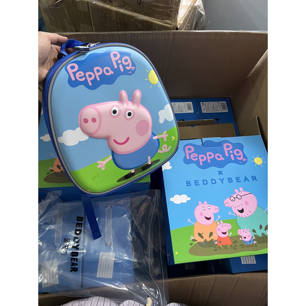 Balo cho Bé mẫu giáo từ 02 tuổi trở lên BEDDYBEAR Chống thất lạc Heo Peppa Xanh dương -ZS-HEOXANH .Chính hãng Beddy Bear