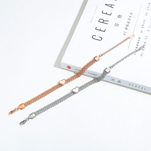 Lắc Tay Nữ Trái Tim Titan Ko Đen TT 2536