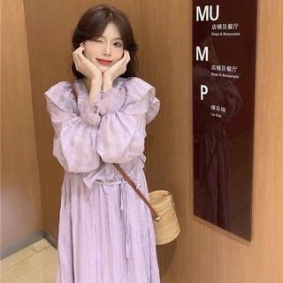 Váy bèo cổ dáng midi tay bồng chun eo [ order ]