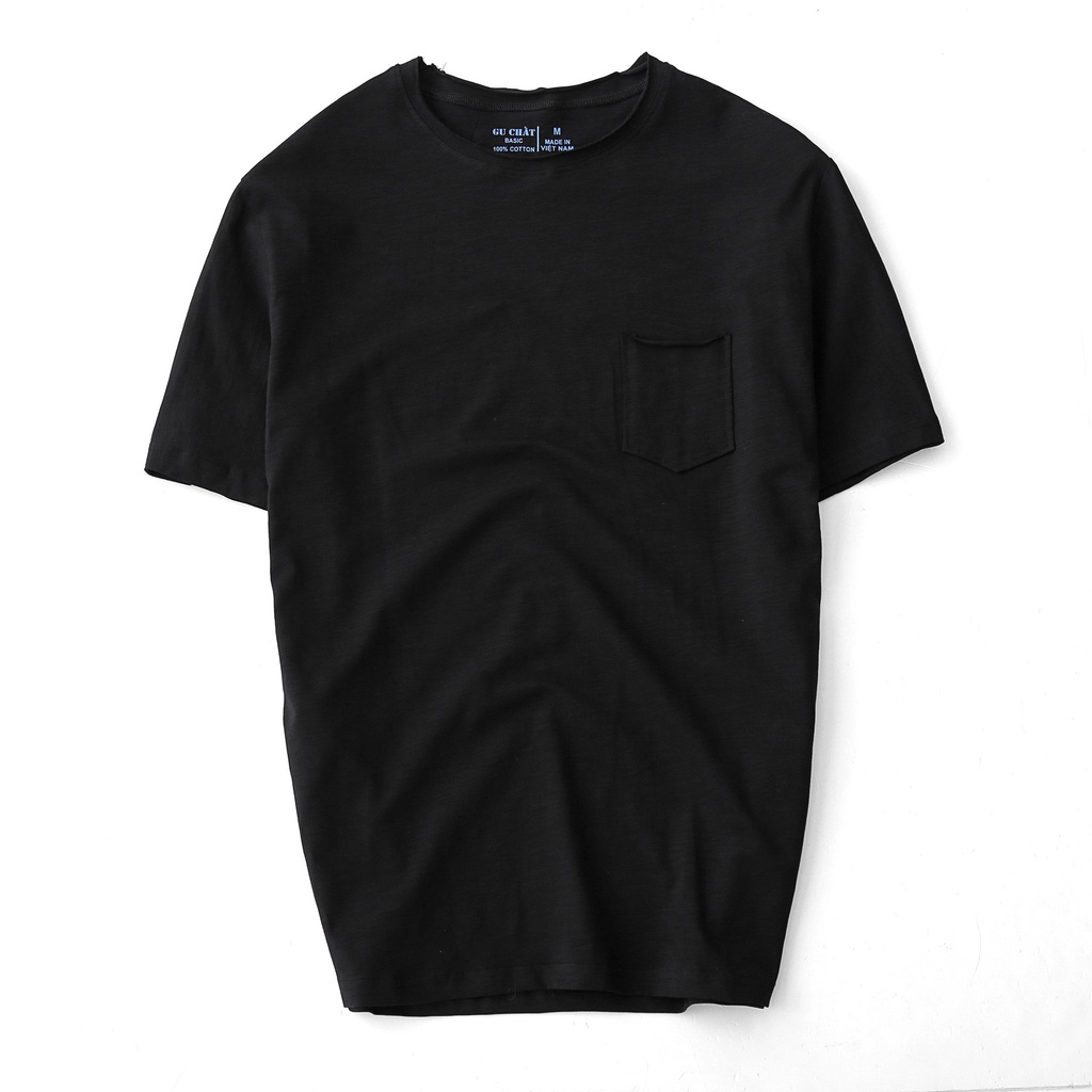 Áo Thun Nam Basic GU CHẤT, Chất Vải Cotton Chuẩn Xịn, Mềm Mại, Thiết Kế Túi Basic - GUTN11