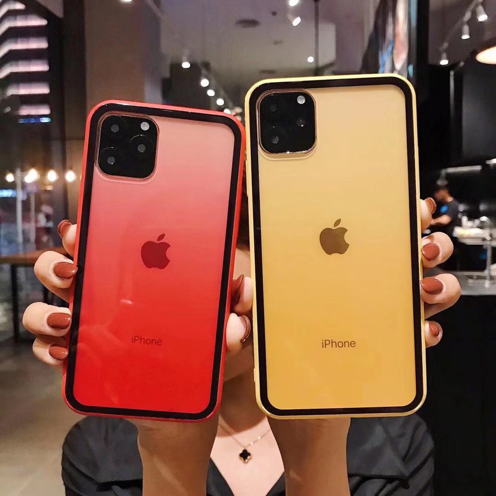 Iphone 11/ 11pro / 11pro max - Ốp lưng meka viền mềm 6 màu ( đỏ - đen - vàng - hồng -cam -xanh lá)