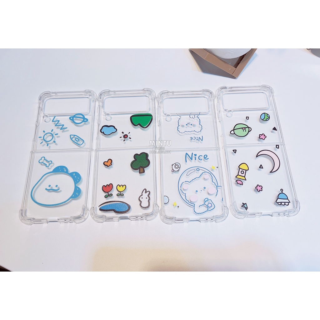 Ốp Samsung Galaxy Z Flip4 5G / Z Flip 4 / Z Flip3 5G / Z Flip 3 trong suốt mẫu dễ thương - ZF51