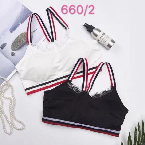 (660) áo bra cotton dây viền kẻ xinh,đi tập hoặc chạy bộ