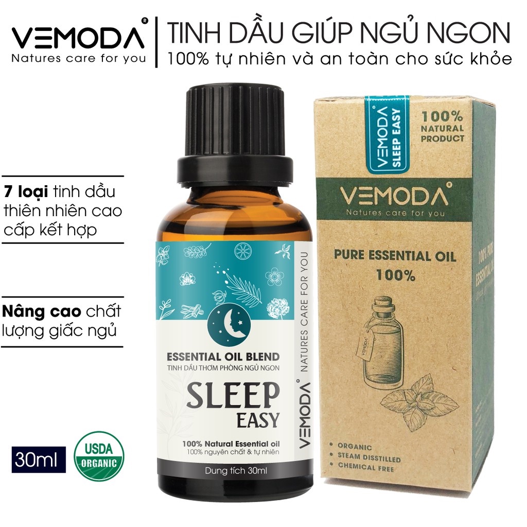 Tinh dầu xông phòng, tinh dầu ngủ ngon Sleep easy Vemoda giúp thơm phòng, cải thiện giấc ngủ, giúp ngủ sâu giấc
