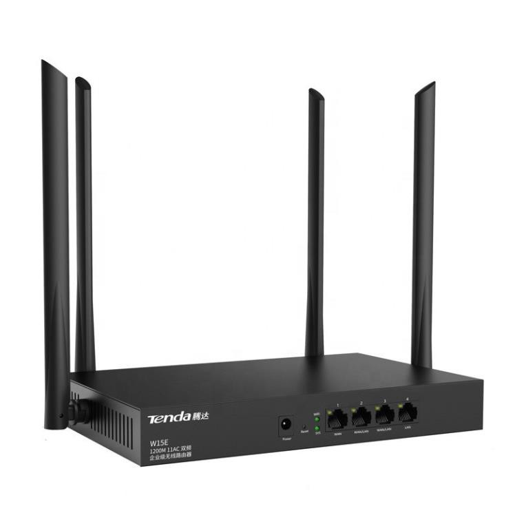 Bộ phát WIFI Tenda w15e ac1200Mps mạng doanh nghiệp 50 user - vùng phủ sóng 300m2 4 ăn ten phát sóng cực mạnh - nhập khẩ