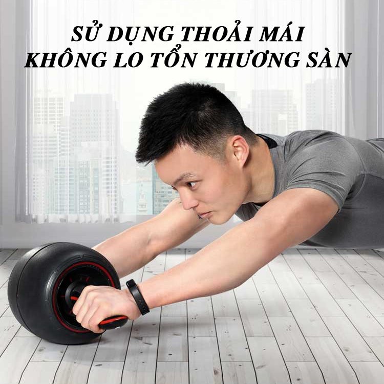 Con lăn tập bụng 6 múi có lò xo hỗ trợ, Bánh xe tập cơ bụng giúp giảm mỡ bụng nhanh (Con lăn trơn)